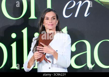 Madrid. Spanien. 20250930 nimmt Königin Letizia von Spanien an der Verleihung der Retina ECO 2025 Awards im Real Teatro de Retiro am 30. September 2025 in Madrid Teil Stockfoto