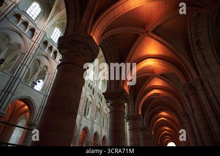 Kathedrale von Laon, Nordfrankreich, Hauts-de-France Stockfoto