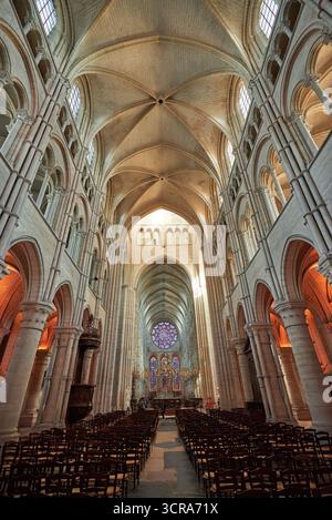 Kathedrale von Laon, Nordfrankreich, Hauts-de-France Stockfoto