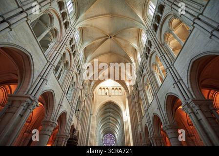 Kathedrale von Laon, Nordfrankreich, Hauts-de-France Stockfoto