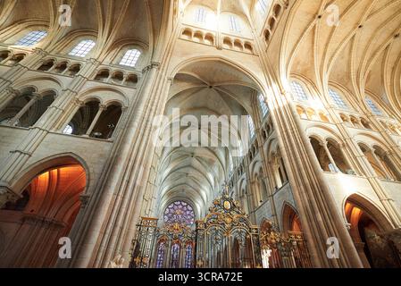 Kathedrale von Laon, Nordfrankreich, Hauts-de-France Stockfoto
