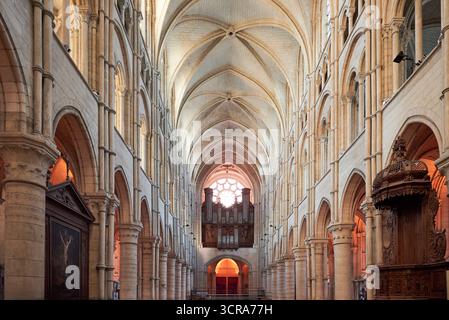 Kathedrale von Laon, Nordfrankreich, Hauts-de-France Stockfoto