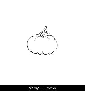 Hand gezeichnet abstrakte Vektor-Grafik Illustration Umriss mit stilisierter Linie halloween Herbst Kürbis Design .trendy moderne Doodle Skizze halloween Stock Vektor