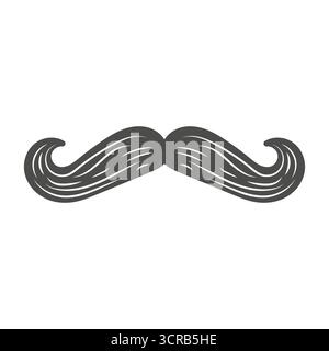 Einfache Minimalistische Klassik Alter Adliger Schnurrbart Stash Symbol Illustration Design Vektor Stock Vektor