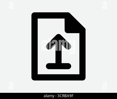 Datei-Uploader Dokument Hochladen Pfeil E-Mail Weiterleiten Doc Cloud Transfer Speicher Hochladen Dateien Hochladen Ordner Hochladen Zeilensymbolsymbol Schild Stock Vektor