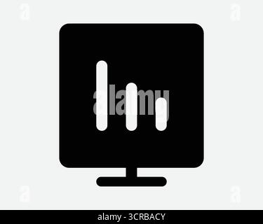 Datenstatistiken Tafelanzeige Symbol Abwärts Trend Statistische Performance Marktrückgang Konjunktur Abschwung Balkendiagramm Fortschritt Vorzeigesymbol Präsentation Stock Vektor