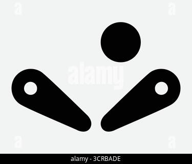 Pinball Spiel-Symbol Pin Ball Level Arcade Unterhaltung Retro Flipper Flip Freizeit Spaß Grafik Bild Illustration Kunstwerk Zeichen Symbol Stock Vektor
