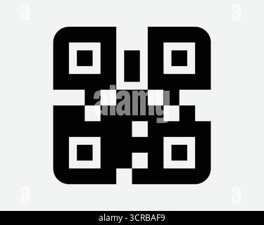 QR-Code-Symbol Scannerdiagramm Scanner Zahlungstransfer Mobiltechnologie Einkaufsmenü Marketing Schwarzes Pixel Form Zeichen Symbol Stock Vektor