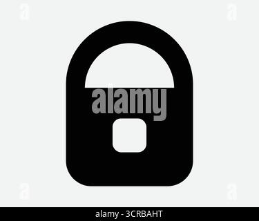 Vorhängeschloss Form Icon Pad Lock Schließfach Sicherheitsschild Passwort Datenschutz Sicheres Symbol Verschlüsselte Sicherheit Safe Secret Shield Firewall Defense Code Guard Stock Vektor