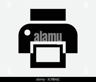 Druckersymbol Druckmaschine Gerät Büroausrüstung zum Drucken von Seiten Dokumente Fax Fotokopierpapier Laser Inkjet Schwarz Schild Symbol Grafik Abbildung Stock Vektor