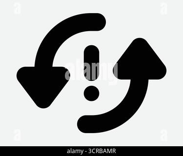 Synchronisierungsproblem Fehler Neuladen Ladewarnung Beschädigung Fehlerhafter Ladefehler Aktualisierungsfehler Achtung Warnung Warnschild Symbol Aktualisierung Stopp Stock Vektor