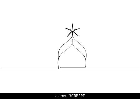Sternform Einzeilenzeichnung modernes minimalistisches Umrissvektor-Illustrationsdesign Stock Vektor