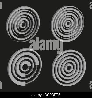 Abstrakte Spiralmuster. Dynamische Linienformen. Verwirbelungsvektor. Optische Illusionsdarstellung. EPS 10. Stock Vektor