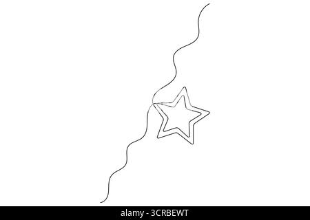 Sternform Einzeilenzeichnung modernes minimalistisches Umrissvektor-Illustrationsdesign Stock Vektor