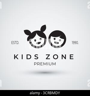 Kinder Zone Logo spielt Vektor Design Vorlage Stock Vektor