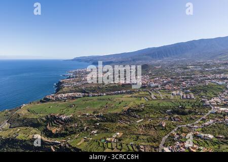 Blick über das Orotava-Tal von Mirador de la Corona, Los Realejos, Teneriffa, Spanien Stockfoto