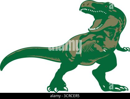 Vektor-Dinosaurier, Dinosaurier-Silhouette, Vektor-Raptor, t rex, Vektor-Tier, Tyrannosaurus Stock Vektor
