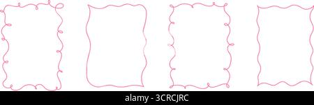 Kreativer, skurriler Rahmen in Pastelltönen mit wirbelnden Details, ideal für Einladungen, Grußkarten und stilvolle dekorative Projekte Stock Vektor