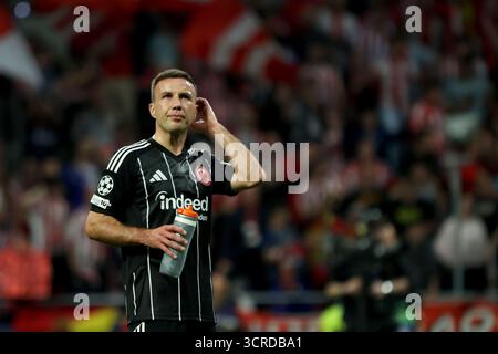 Madrid, Spanien. 30. September 2025. Fußball: Champions League, Atlético Madrid - Eintracht Frankfurt, Vorrunde, Spieltag 2, Riad Air Metropolitano, Mario Götze (Eintracht Frankfurt) nach dem Spiel. Quelle: Canales Carvajal/dpa/Alamy Live News Stockfoto