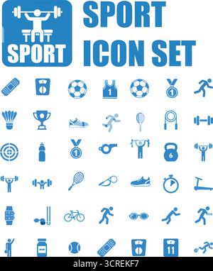 Sport Symbol Set - Fitness, Training & Gym Symbole Sammlung - Stock Vektor Stock Vektor