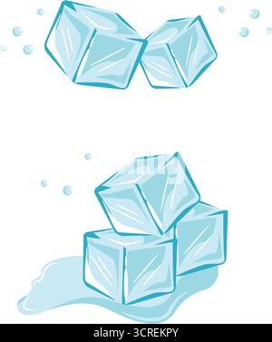 Isolierter Eiswürfel Vektor Illustration Cartoon Design Stock Vektor