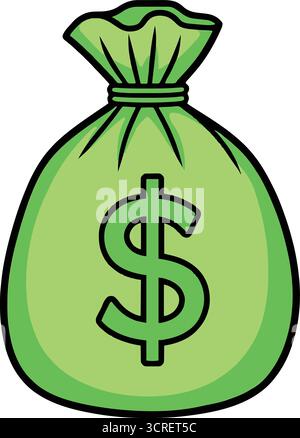 Minimalistisches Geldbeutel-Symbol mit Dollarzeichen – Monochrom-Finanzsymbol für Banken, Investitionen, Vermögensverwaltung, Budgetplanung und Wirtschaftskonjunktur Stock Vektor