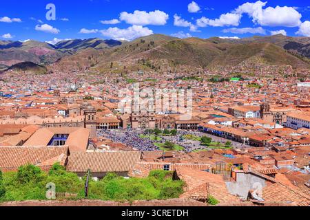 Cusco, Peru. Die historische Hauptstadt des Inka-Reiches. Plaza de Armas. Stockfoto