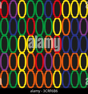 Abstrakte ovale Formen. Buntes geometrisches Muster. Nahtloser Vektor-Hintergrund. Illustration moderner Kunst. EPS 10. Stock Vektor
