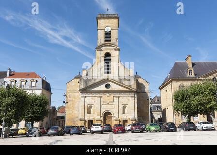 Kirche Saint-Dagobert, historisches Denkmal, Place Darche, Paradeplatz, Longwy, Departement Meurthe-et-Moselle, Grand Est, Frankreich Stockfoto