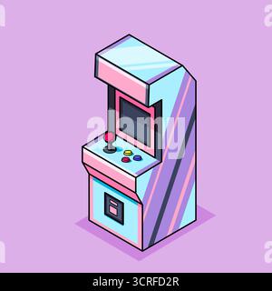 Isometrische Arcade Spielschrank Vektor Illustration Cartoon Design Stock Vektor