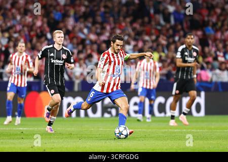 Madrid, Spanien. 30. September 2025. Koke (Atletico) Fußball/Fußball : UEFA Champions League Phase Spiel Tag 2 zwischen Club Atletico de Madrid - Eintracht Frankfurt im Estadio Metropolitano in Madrid, Spanien . Quelle: Mutsu Kawamori/AFLO/Alamy Live News Stockfoto