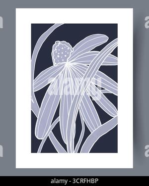 Ein elegantes Blumendesign mit weichen Linien vor dunklem Hintergrund für mehr Schönheit Stock Vektor