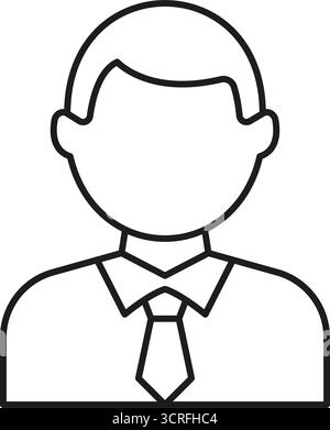 Symbol Für Avatar Line Für Business Professional. Umrisssymbol Für Unternehmensidentität, Büromitarbeiter Und Führungskräftedarstellung. Bearbeitbare Kontur. Isoliert Stock Vektor