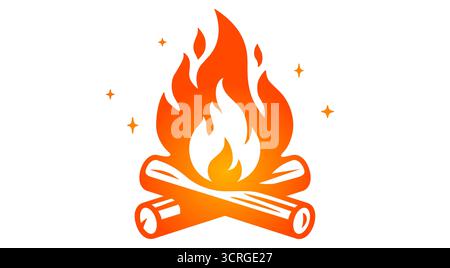 Feuer, Flamme, Lagerfeuer. Flammenfeuer-Symbol Stock Vektor