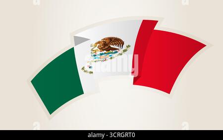 Mexikanische Flagge in abstrakter Ribbon-Form, nationales Symbol des Mexikos. Dieser Vektor ist ideal für nationale Veranstaltungen, Unabhängigkeitstag, international Stock Vektor