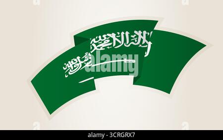 Saudi-Arabien Flagge in abstrakter Ribbon Form, nationales Symbol Saudi-Arabiens. Dieser Vektor ist ideal für nationale Veranstaltungen, Unabhängigkeitstag, in Stock Vektor