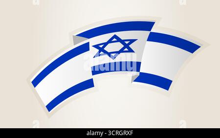 Israel-Flagge in abstrakter Bandform, nationales Symbol des Israel. Dieser Vektor ist ideal für nationale Veranstaltungen, Unabhängigkeitstag, international Stock Vektor