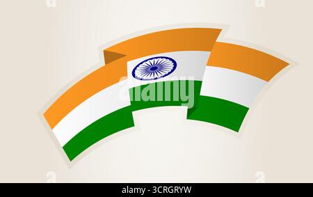 Indische Flagge in abstrakter Ribbon-Form, nationales Symbol des Indiens. Dieser Vektor ist ideal für nationale Veranstaltungen, Unabhängigkeitstag, internationale Sonderaktionen Stock Vektor