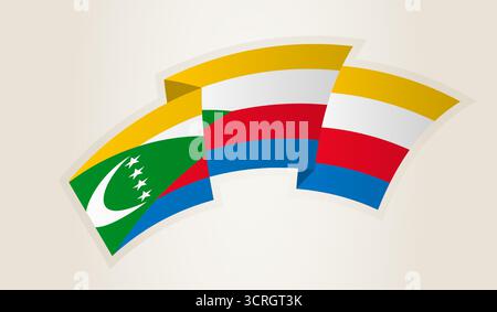 Komoren Flagge in abstrakter Ribbon Form, nationales Symbol der Komoren. Dieser Vektor ist ideal für nationale Veranstaltungen, Unabhängigkeitstag, internationale Veranstaltungen Stock Vektor