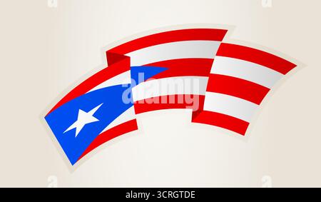Puerto Rico Flagge in abstrakter Ribbon Form, nationales Symbol des Puerto Rico. Dieser Vektor ist ideal für nationale Veranstaltungen, Unabhängigkeitstag, Inte Stock Vektor
