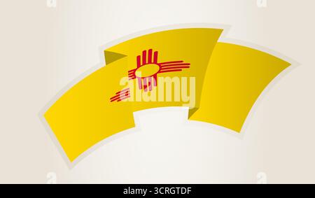 New Mexico Flagge in abstrakter Ribbon Form, nationales Symbol des New Mexico. Dieser Vektor ist ideal für nationale Veranstaltungen, Unabhängigkeitstag, Praktikanten Stock Vektor