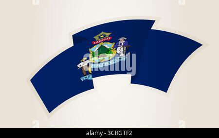 Maine Flag in abstrakter Ribbon Form, nationales Symbol der Maine. Dieser Vektor ist ideal für nationale Veranstaltungen, Unabhängigkeitstag, internationale Sonderaktionen Stock Vektor