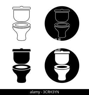 Symbol für WC. Perfekt für Schilder in Toiletten, Anzeigen in öffentlichen Einrichtungen, Badsymbole oder grafische Designprojekte im Zusammenhang mit sanitären Anlagen. Stock Vektor