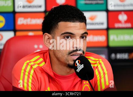 Morgan Gibbs-White von Nottingham Forest während einer Pressekonferenz im City Ground, Nottingham. Bilddatum: Mittwoch, 1. Oktober 2025. Stockfoto