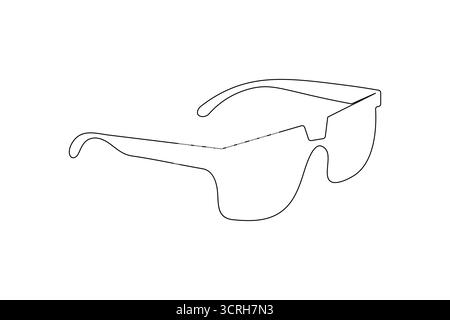 Sonnenbrille Symbol durchgehende einzeilige Zeichnung minimalistischer Stil isolieren Umrissvektor Illustration Stock Vektor