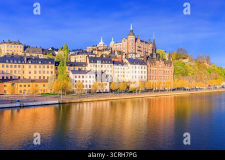 Stockholm, Schweden. Die Altstadtarchitektur im Stadtteil Sodermalm. Skandinavien. Stockfoto