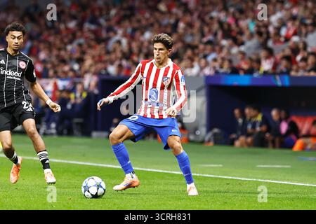 Giuliano Simeone (Atletico), 30. SEPTEMBER 2025 - Fußball / Fußball : UEFA Champions League Phase Spiel Tag 2 zwischen Club Atletico de Madrid - Eintracht Frankfurt im Estadio Metropolitano in Madrid, Spanien. (Foto: Mutsu Kawamori/AFLO) Stockfoto