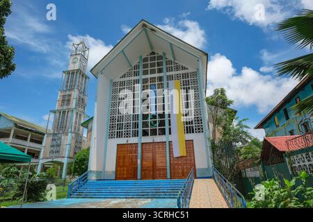 Bluefields, Nicaragua - 16. September 2025: Kathedrale unserer Lieben Frau vom Rosenkranz in Bluefields, Nicaragua. Stockfoto