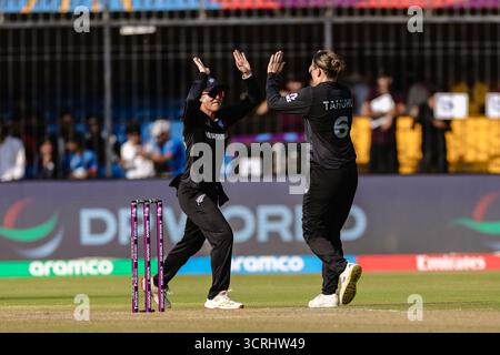 Indore, Indien. Oktober 2025. Holkar Stadium, Indore 1. Oktober 2025: Während des ICC Frauen-ODI-Weltmeisterschaftsspiels zwischen Australien und Neuseeland im Holkar Stadium in Indore, Indien (Unnati Naidu/SPP) Credit: SPP Sport Press Photo. /Alamy Live News Stockfoto