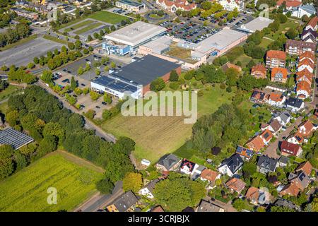 Luftbild, Westpress Arena, Beta Finanz Eissportarena Hamm, Lidl Supermarkt, Uentrop, Hamm, Ruhrgebiet, Nordrhein-Westfalen, Deutschland ACHTUNGxMINDESTHONORARx60xEURO *** Luftaufnahme, Westpress Arena, Beta Finanz Eissportarena Hamm, Lidl Supermarkt, Uentrop, Hamm, Ruhrgebiet, Nordrhein-Westfalen, Deutschland ACHTUNGxMINDESTHONORARx60xEURO Stockfoto
